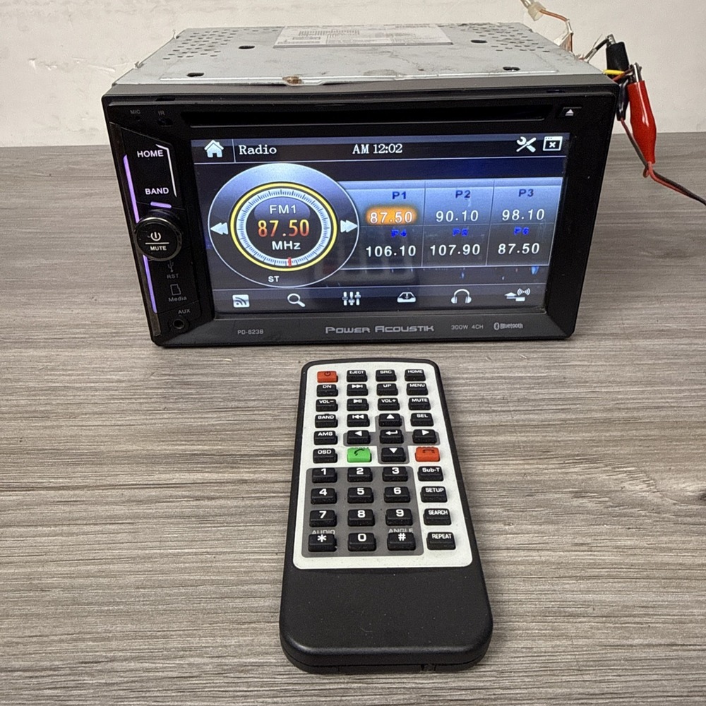 Power Acoustik PD-623B 6.2" LCD Double Din DVD Receiver Bluetooth W/Remote